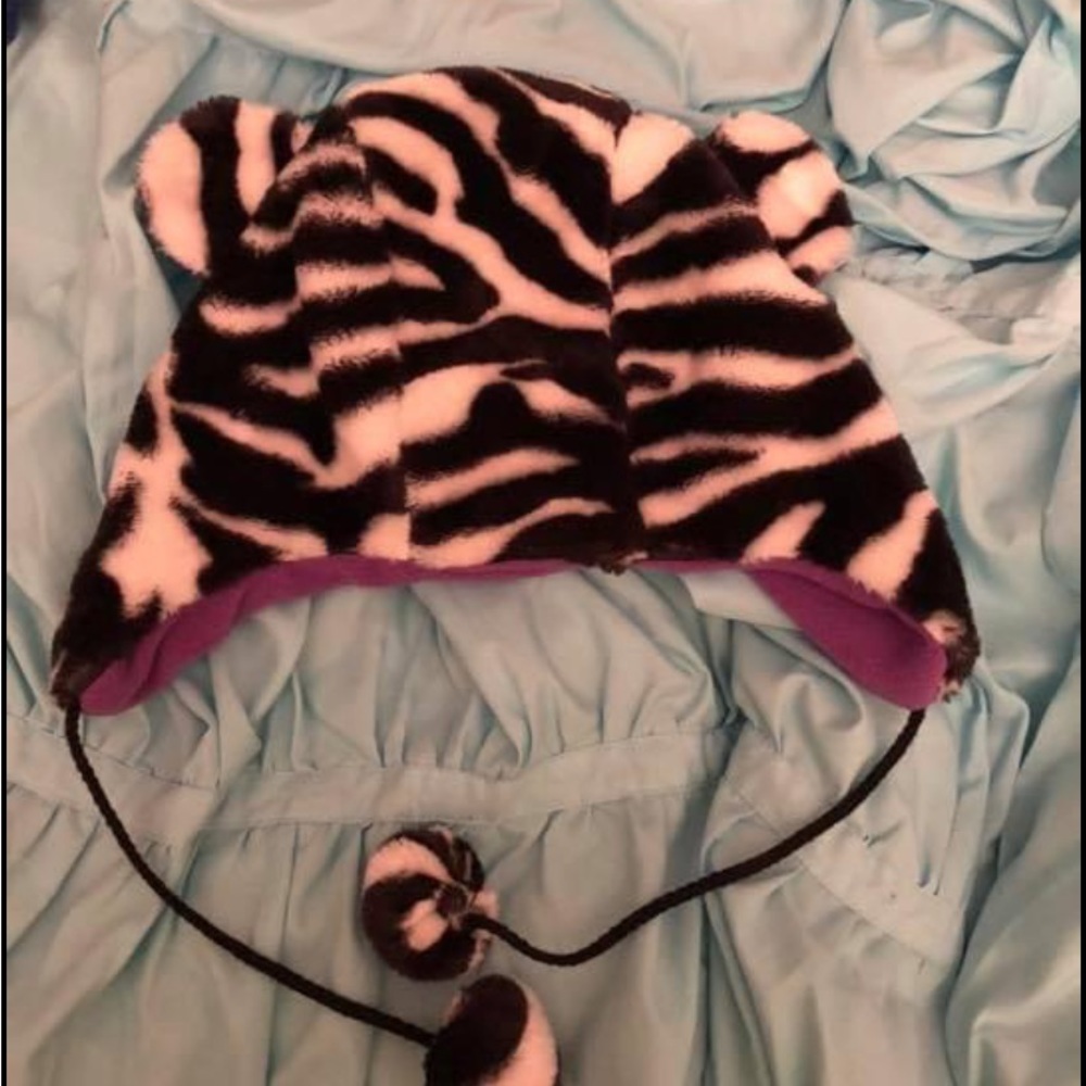 Brand new zebra winter hat